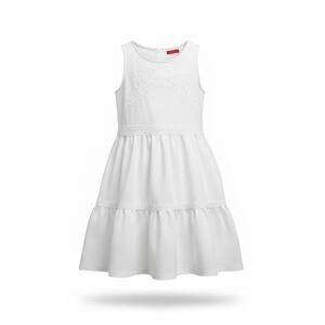 Red Camel Girls White Embroidered Sleeveless Dress Size Small